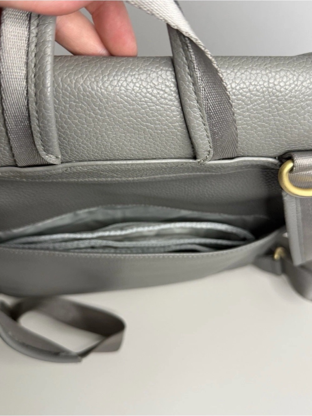 Freshly Picked Gray Leather Baby Backpack - Picture 12 of 12